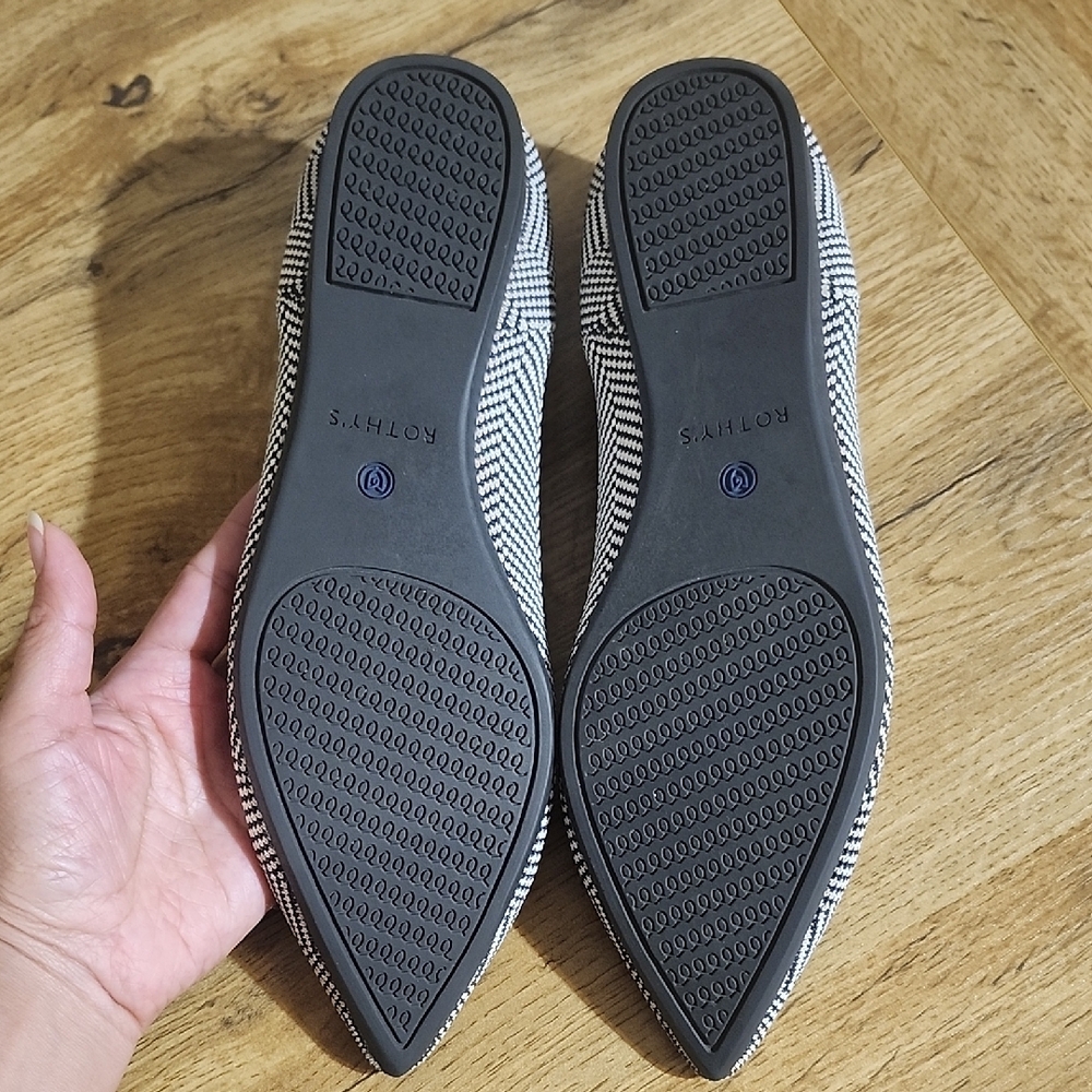 Rothy's Brown and White Herringbone Flats - Picture 12 of 12